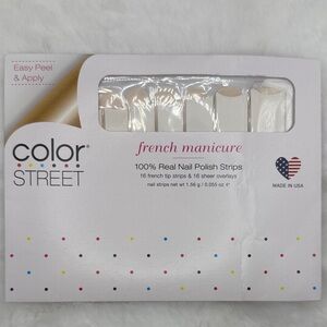Color Street French Manicure Nail Strips - Marseille Ballet (white/cream tips)